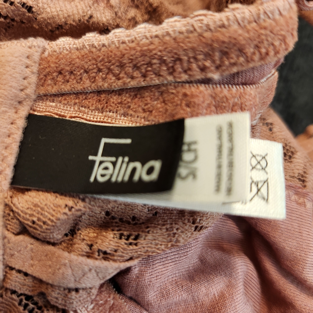 Felina Wireless Lace Bralette, Mauve Pink Size S - Picture 15 of 16